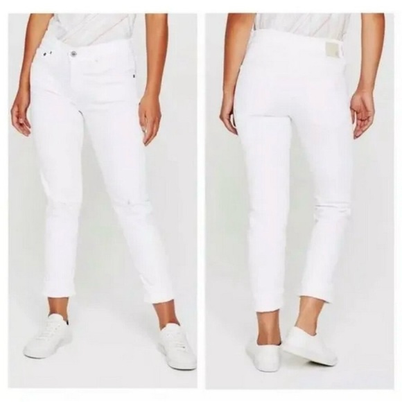 AG Ex-Boyfriend Slouchy Slim Jeans in White Size 25 - Picture 1 of 12